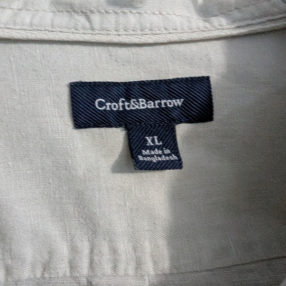 Croft & Barrow Casual Button Down Men's Shirt Off White Size X-Large (EUC) - Picture 3 of 11